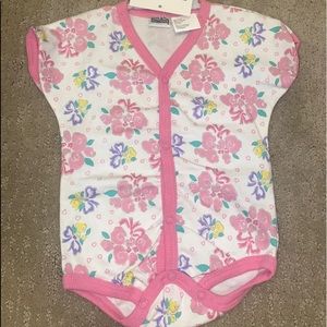 Vintage Baby Girl 3/6 Months One Piece Romper Outfit Basic Editions NWT 1990s